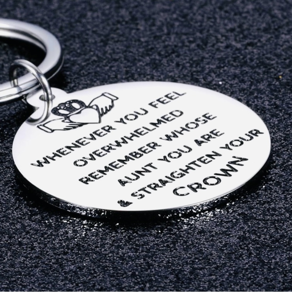 Keychain in Stainless Steel with Inspirational Message about Aunts NWT - Picture 5 of 5
